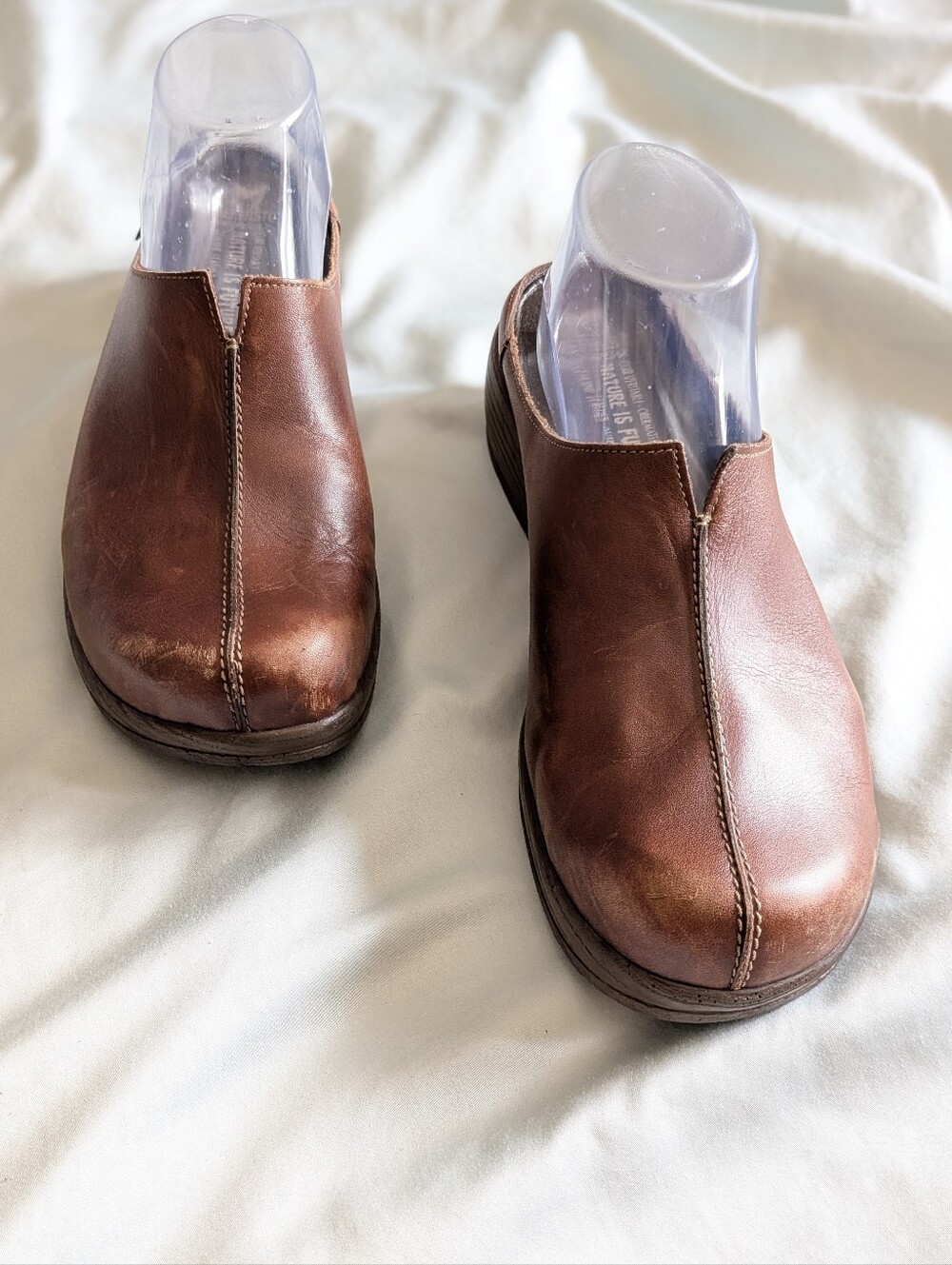 Mephisto Air Relax Brown Leather Slip-On Mules Clogs Women's 10 Minimalist Comfy